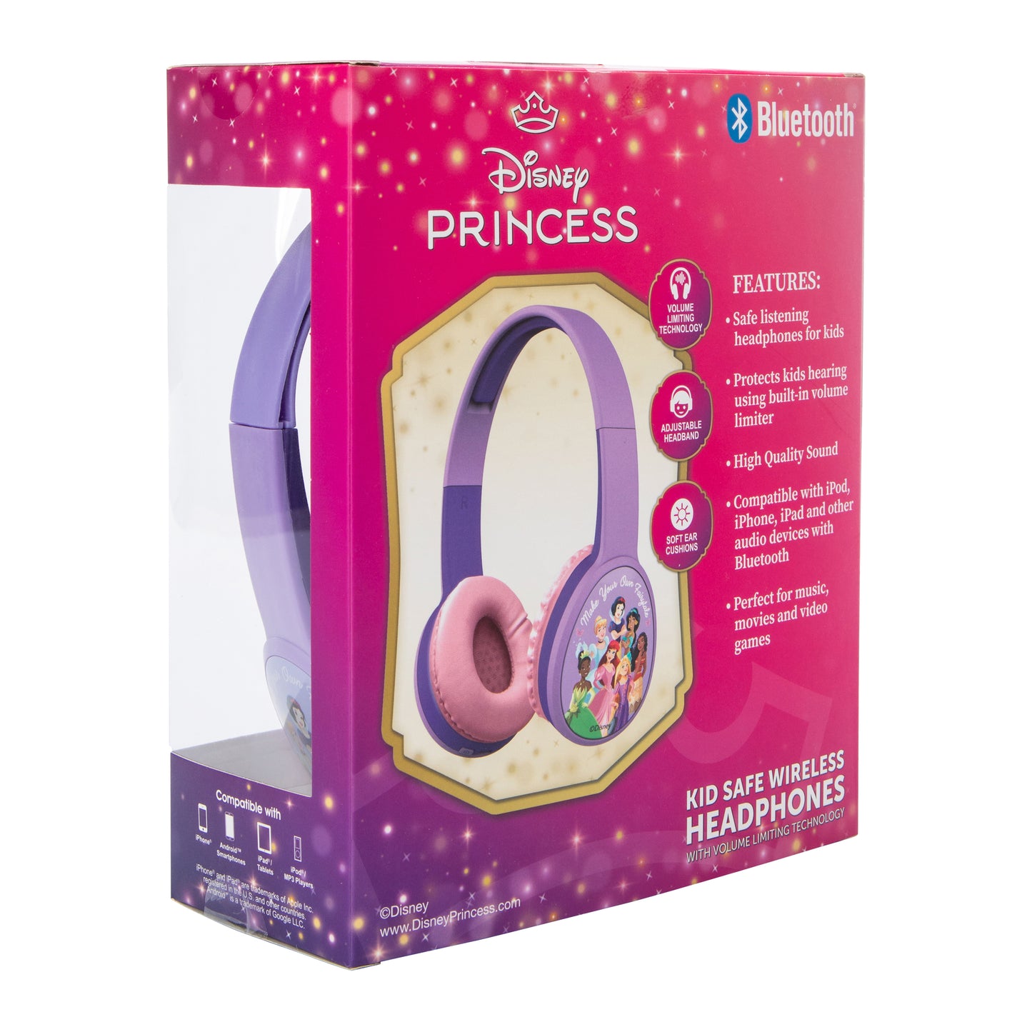 Disney Princess Kids Safe Wireless & Bluetooth Headphone AGES 6+