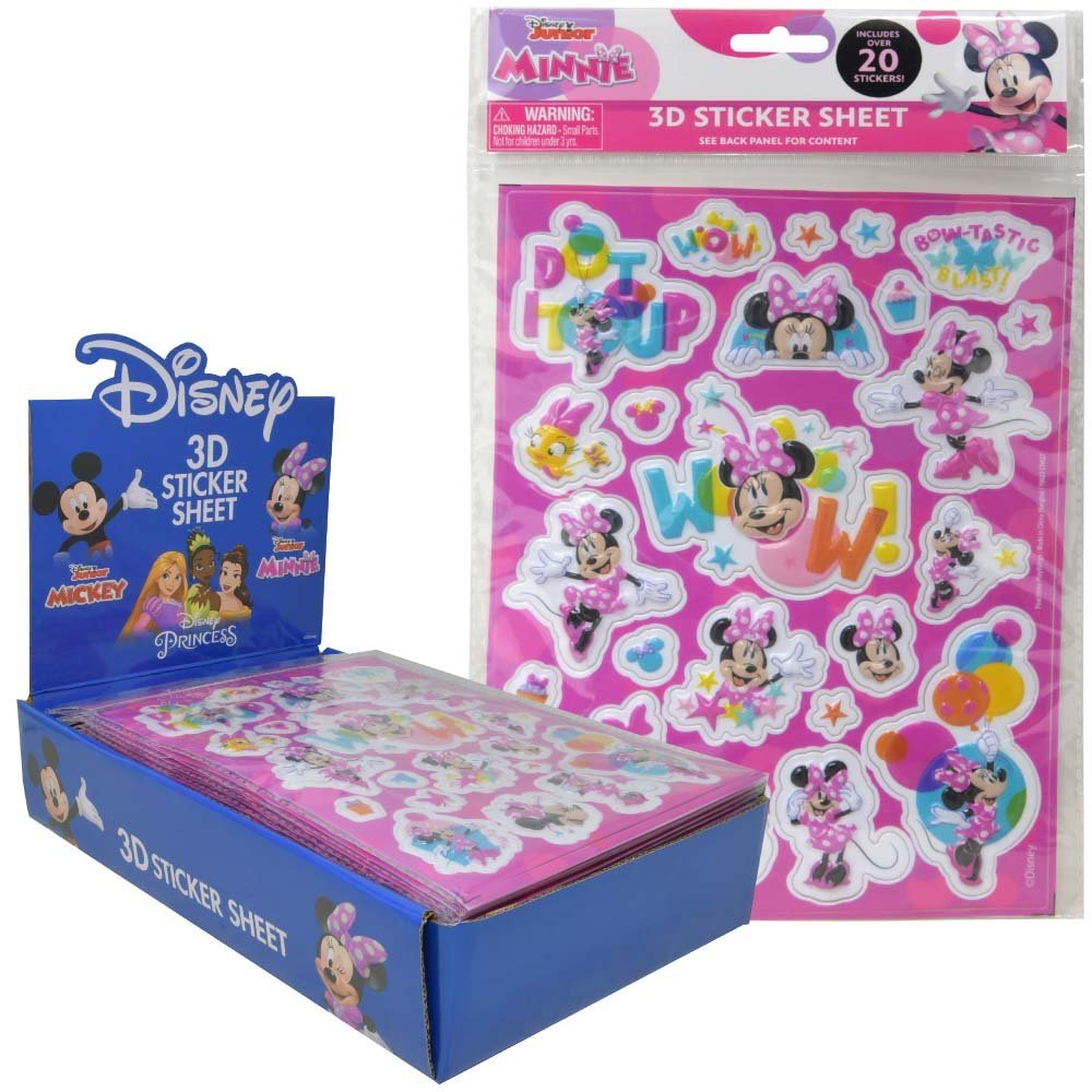 Minnie Botique Raised Sticker Sheet in Poly Bag