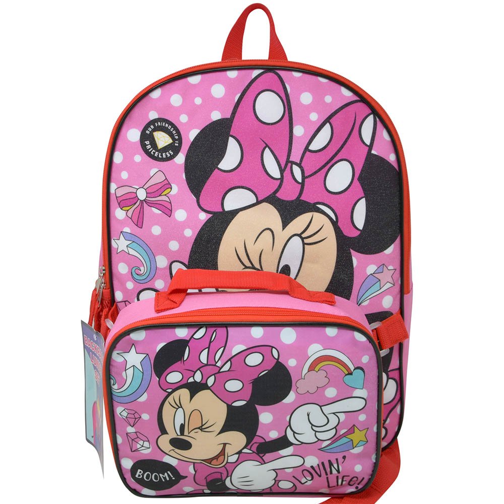 AA Minnie 16" Backpack with Rectangle Lunch Bag