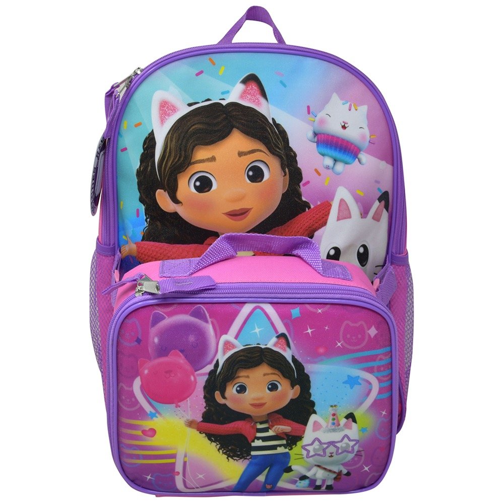 Gabby's Dollhouse 16" Backpack with Rectangle lunch