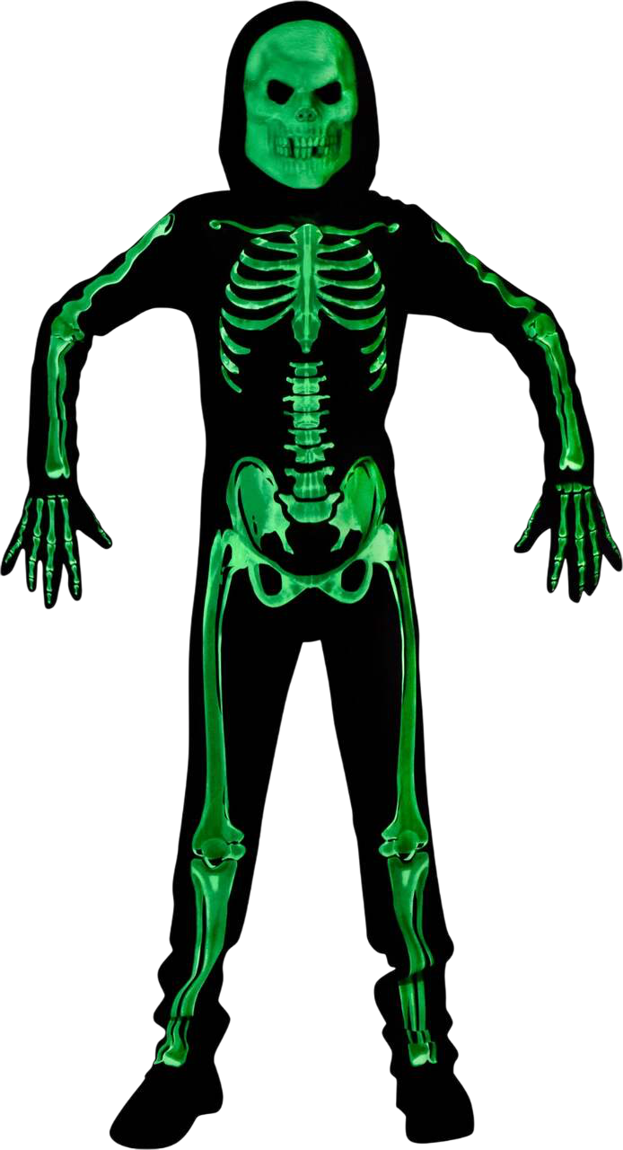 AA Glow in the dark Skeleton - Youth MEDIUM (8-10yrs)