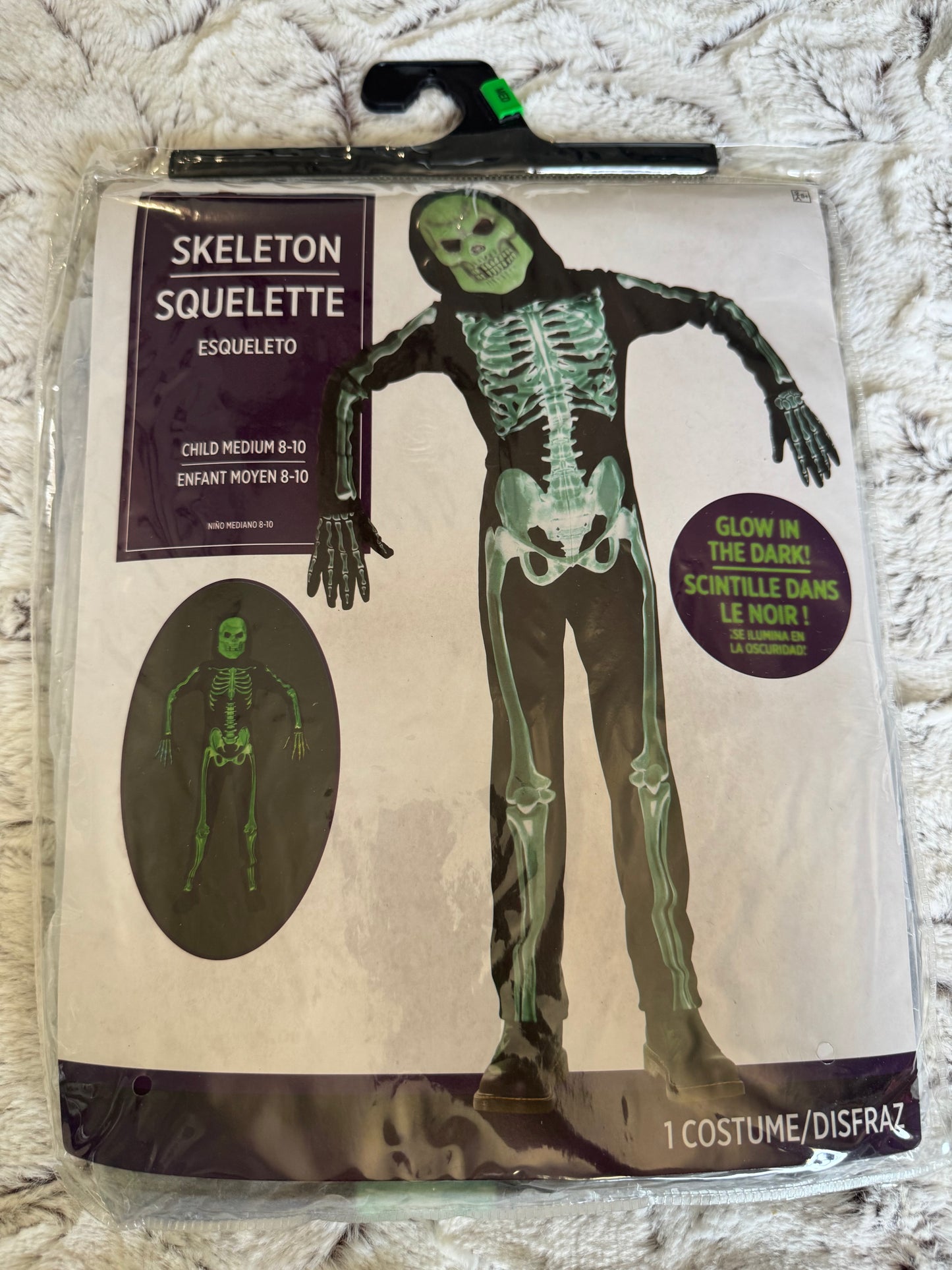 AA Glow in the dark Skeleton - Youth MEDIUM (8-10yrs)