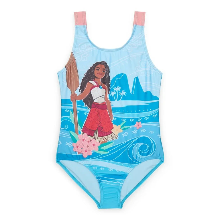 Moana One Piece Swim Suit - M (7-8 yrs)
